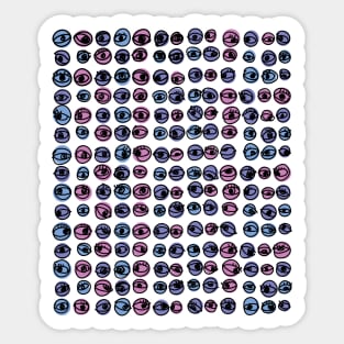 Purple Blue Eyes Modern Decorative Abstract Mosaic Dots Pattern Night Sticker